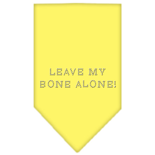 Leave My Bone Alone Rhinestone Bandana Yellow Large